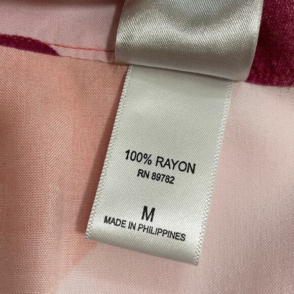 Natori Womens Floral Kimono Dress M Pink Wide Sleeve Pockets Artsy Resort - Picture 14 of 15